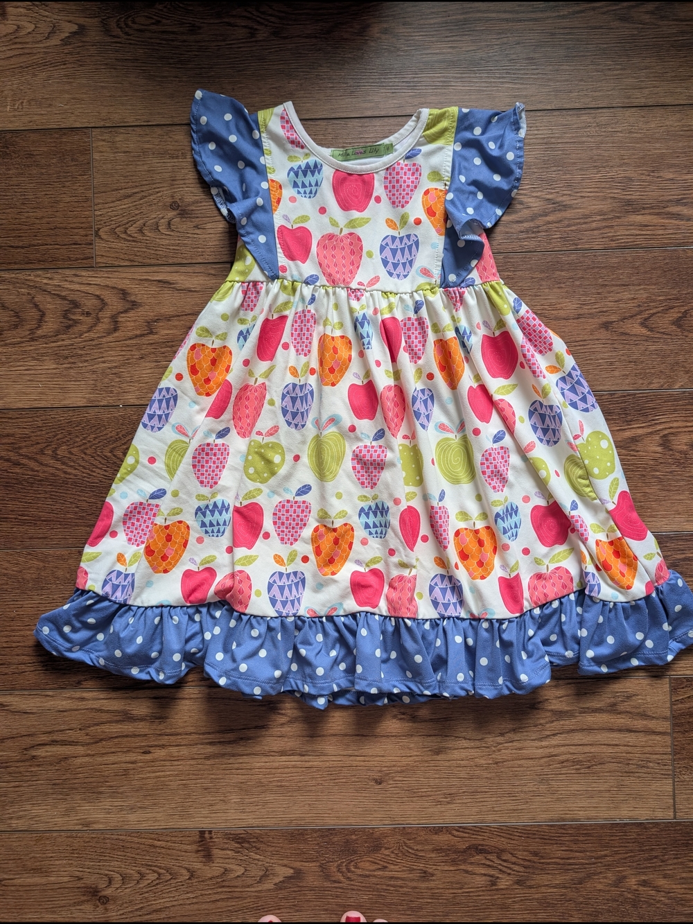 💥3/$24 Millie Loves Lily Colorful Apple Print And Polka Dot Dress